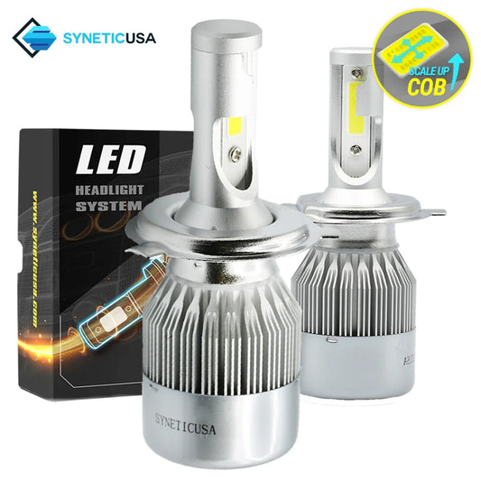 H4 All in One 100W 10000LM CREE LED Headlight DRL Kit/High/Low Beam/Fog Lamp Kit Light Bulbs White (H4, White)